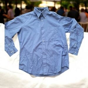 Vintage Tommy Hilfiger Blue Long Sleeve Collared Dress Shirt Size Large